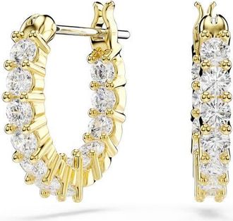 Swarovski Matrix Inside Out Hoop Earrings in Gold/White at Nordstrom