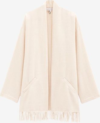 Laurence Tavernier Kurzer Fransenponcho aus Strickware Laurence