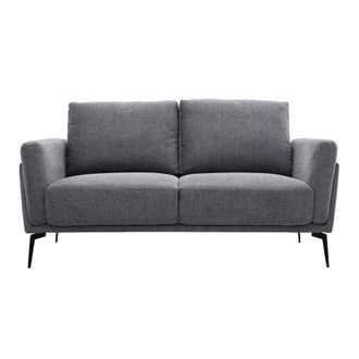 Miliboo Miliboo - Sof&aacute; Moderno 2 Plazas De Tejido Efecto Aterciopelado Texturizado Gris Mosco