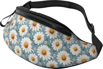 Generic Elegant Daisy 1 Print Waist Bag Bum Bag Fashion Bumbags For Camping Sport Running 14X35Cm