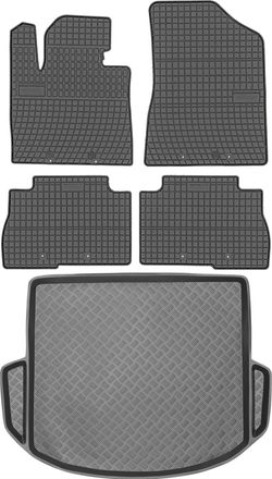 OEM Juego De Alfombrillas De Goma Para Coche Y Alfombrilla Para Maletero Para Hyundai Santa Fe Iii Suv (2012-2015)
