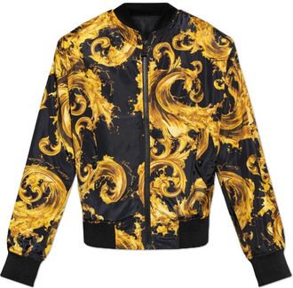 Versace Jeans Couture Baroque Reversible Bomber Jacket - Heren - Bomber jackets - Zwart - L - Polyester - Jassen
