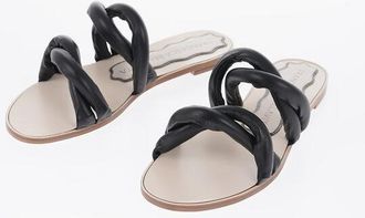 Francesca Bellavita Leather MARSHMALLOW FLAT Sandals size 36