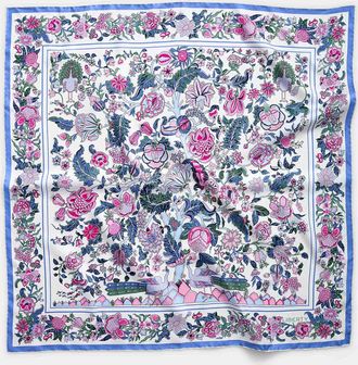 Liberty Womens Pure silk purple tree of life square scarf Made with Liberty Fabric