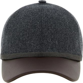 Brunello Cucinelli Baseball Cap - Dames - Petten - Grijs - M - Wol - Accessoires