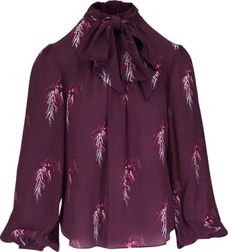 Adam Lippes Blusa Joan a fiori - Rosso