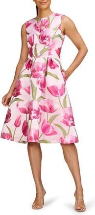 Kay Unger Farryn Fit & Flare Cocktail Dress in Light Lilac Multi at Nordstrom Rack, Size 10