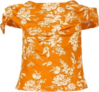 Rosie Assoulin Top Cant Bare It con spalle scoperte - Arancione