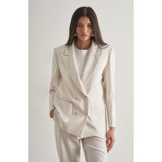 Mizalle Summer Blazer in Ecru at Nordstrom, Size X-Large