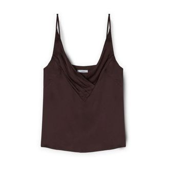 Motivi Top met gedrapeerde rand - Dames - Tops zonder mouwen - Bruin - 2XS - Polyester - Tops