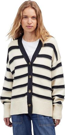 Madewell Josie Stripe Clean Cotton Cardigan Womens Sweatshirt Cream Navy Stripe : 2XS (Womens 000), Cotton/Down