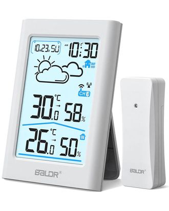 OEM Estaci&oacute;n Meteorol&oacute;gica Inal&aacute;mbrica Con Sensor Exterior, Radio Reloj Digital Dcf, Term&oacute;metro E Higr&oacute;metro Para Interiores Y Exteriores, Para Pron&oacute;stico