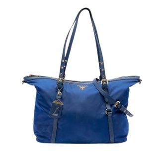 Prada Pre-owned Tote Bags, female, Blue, Size: ONE SIZE Pre-owned Nylon Satchel