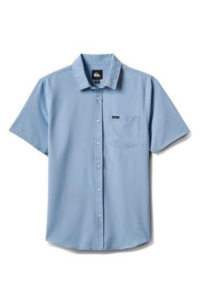 Quiksilver Allport Classic Short Sleeve Performance Button-Up Shirt in Ashley Blue at Nordstrom Rack, Size Xx-Large