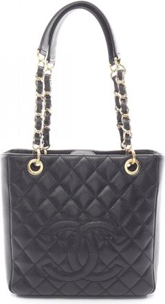 Chanel Black Grained Calfskin Tote Bag (Pre-Owned)