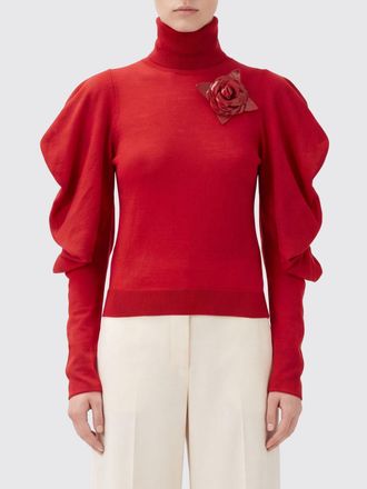 Blumarine Dolcevita in lana con applicazione floreale e maniche a sbuffo