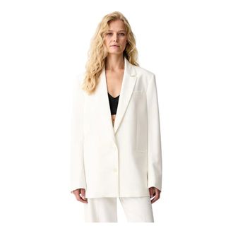 Patrizia Pepe Single-breasted blazer - Dames - Jassen - Wit - Maat: XS Zijde