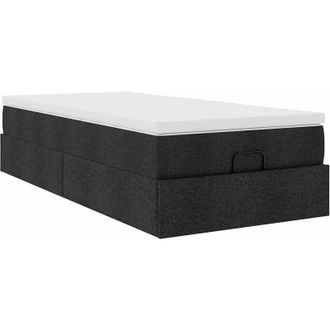 vidaXL Estructura De Cama Otomana Colch&oacute;n Tela Negro 100x200cm Vidaxl
