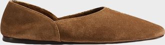 Khaite Jane Mixed Leather Ballerina Flats