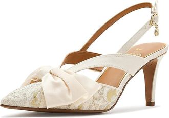 J. Rene&eacute; Morigen Womens Shoes Ivory/Gold : 10.5 W (C), Synthetic