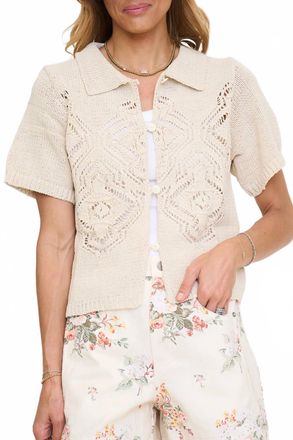 FRNCH Crotchet Cardigan In Cream