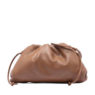 Bottega Veneta Tweedehands Lamsleer De Mini Pouch Schoudertas