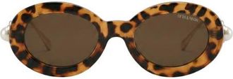 Fifth and Ninth Arielle 50mm Small Oval Sunglasses in Torte/Brown at Nordstrom