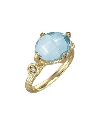 I.Reiss Company 14K 3.35 Ct. Tw. Diamond & Blue Topaz Cocktail Ring