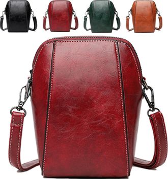 Generic Womens Soft Leather Mobile Phone Bag messenger Bag,Leather Crossbody Phone Purse with Adjustable Strap,Water-Resistant PU,Multiple Card Slots,for Dail