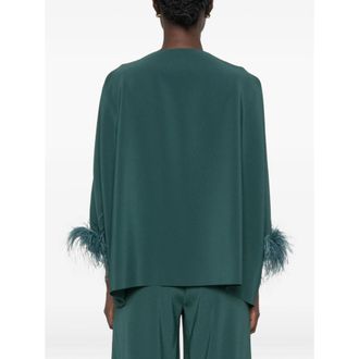 Gianluca Capannolo Feather-Trimmed Blouse - Green