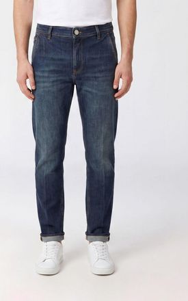 Pantaloni Torino Jeans straight a vita media in denim di cotone stretch