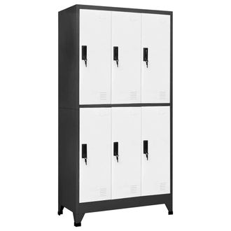 vidaXL Vidaxl - Armadietto Con Serratura Antracite E Bianco 90x45x180cm Acciaio