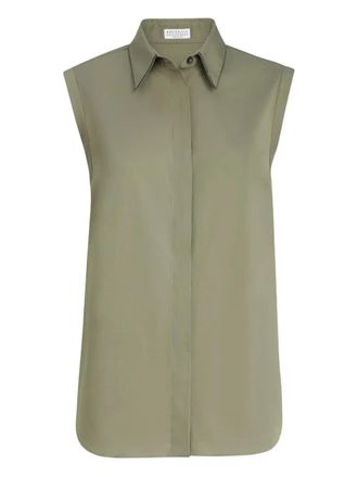 Brunello Cucinelli Popeline blouse - Groen