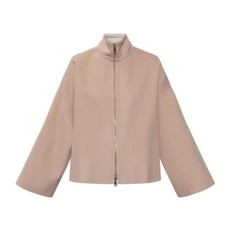 Fabiana Filippi Jassen, Dames, Beige, XS, Wol, Wollen Jas Met Zijspliten