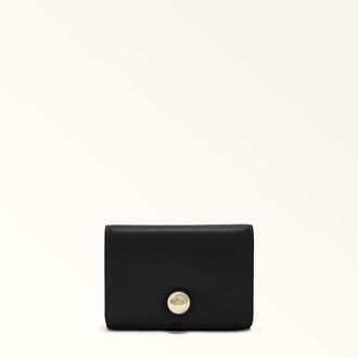 Furla Sfera Portafoglio Compatto Nero Nero Pelle Di Vitello Morbida Donna