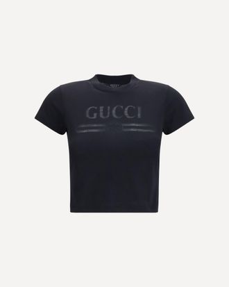 Gucci Cotton jersey T-shirt with devor&eacute; detail Female S
