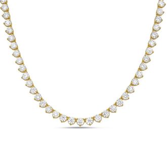 Diana M. Jewels 14kt Yellow Gold 20cts Lab Grown Diamond 3 prong Tennis Necklace