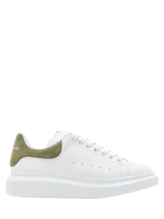 Alexander McQueen White Green Lace-up Sneakers