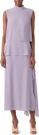 Akris Layered Silk Georgette Dress in Malva at Nordstrom, Size 10