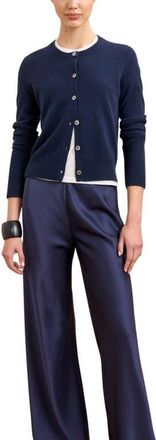 La Ligne Solid Lean Lines Cardigan in Navy at Nordstrom, Size X-Large