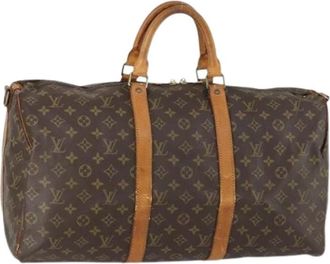 Louis Vuitton Pre-owned Weekend Bags, female, Brown, Size: ONE SIZE Pre-owned Canvas Weekend Bag