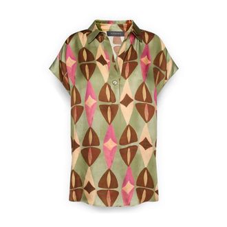 Elena Miro Overhemden, Dames, Veelkleurig, 6Xl, Satijn, Gedrukte Viscose Broek