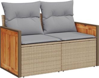 vidaXL Vidaxl - Garden Sofa Set 12 pcs Beige and light grey 90 x 55 x 71 cm