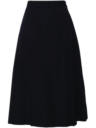 Comme Des Gar&ccedil;ons pleated wool skirt - Blue