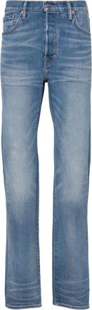 Tom Ford Broken slim-cut jeans - men - Elastane/Cotton/Cotton - 36 - Blue