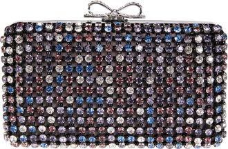 Self Portrait Multicolor Crystals Bow Clasp Mini Clutch