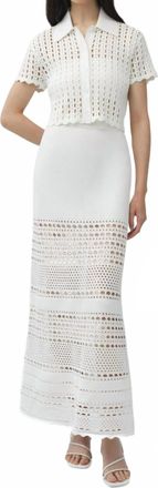 SIMKHAI Womens Arlan Open Stitch Camp Shirt In Ivory