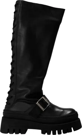 Steve Madden Dames Chez Leren Kniehoge Boots (Zwart)