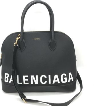 Balenciaga Black Grained Leather Ville Top Handle Womens Bag (Pre-Owned)