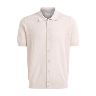 Gran Sasso Camicia - Heren - Korte mouwen Overhemden - Beige - L - Overhemden
